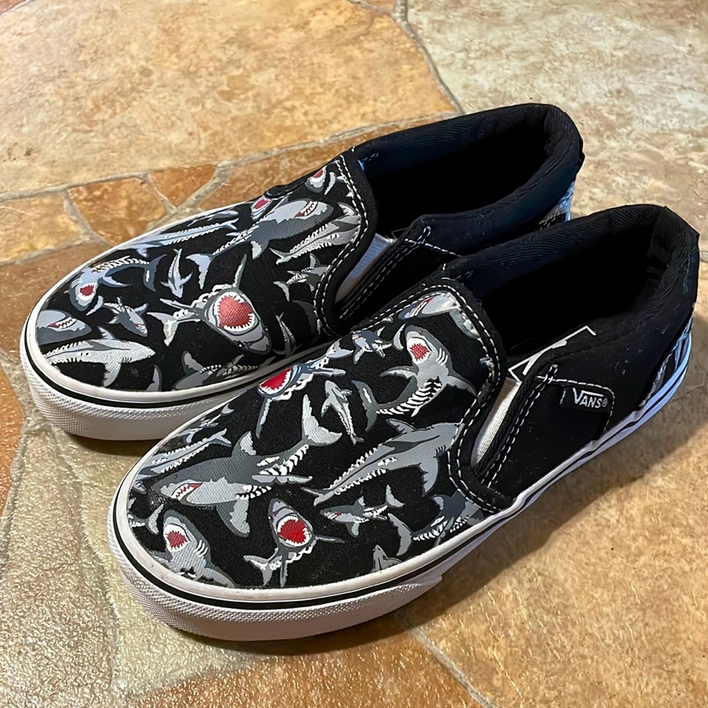 Kids Black Shark Vans